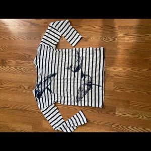 J crew whales top medium stripes euc